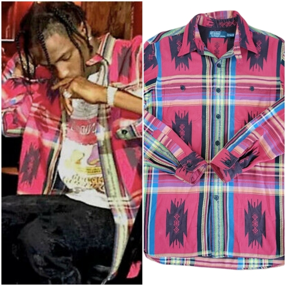 Polo Ralph Lauren Aztec Print Button Down - M - Picture 2 of 8